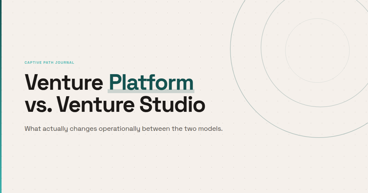 Venture Platform vs. Venture Studio: What Actually Changes Operationally